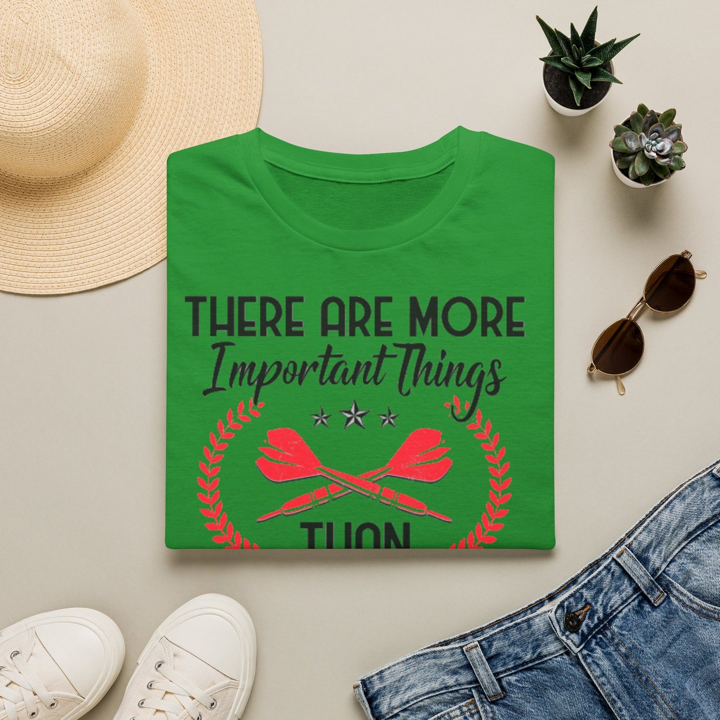 Darts T-Shirt — "There Are More Important Things Than Darts But What?"