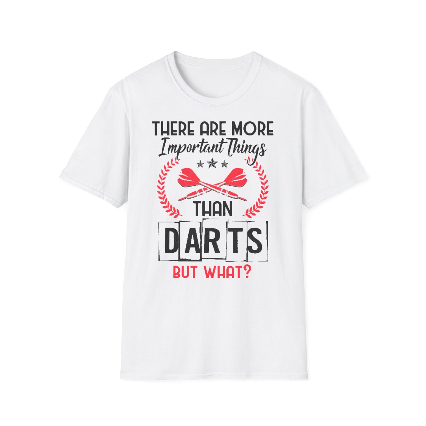 Darts T-Shirt — "There Are More Important Things Than Darts But What?"