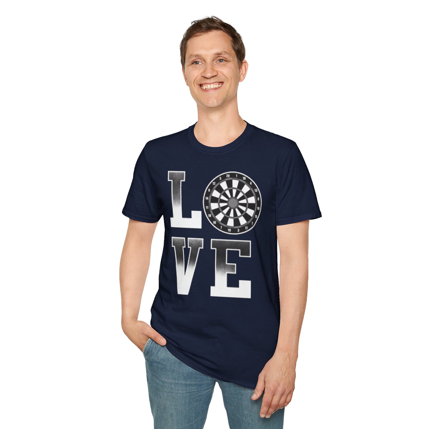 Darts Love T-Shirt — "LOVE" with Dartboard Graphic