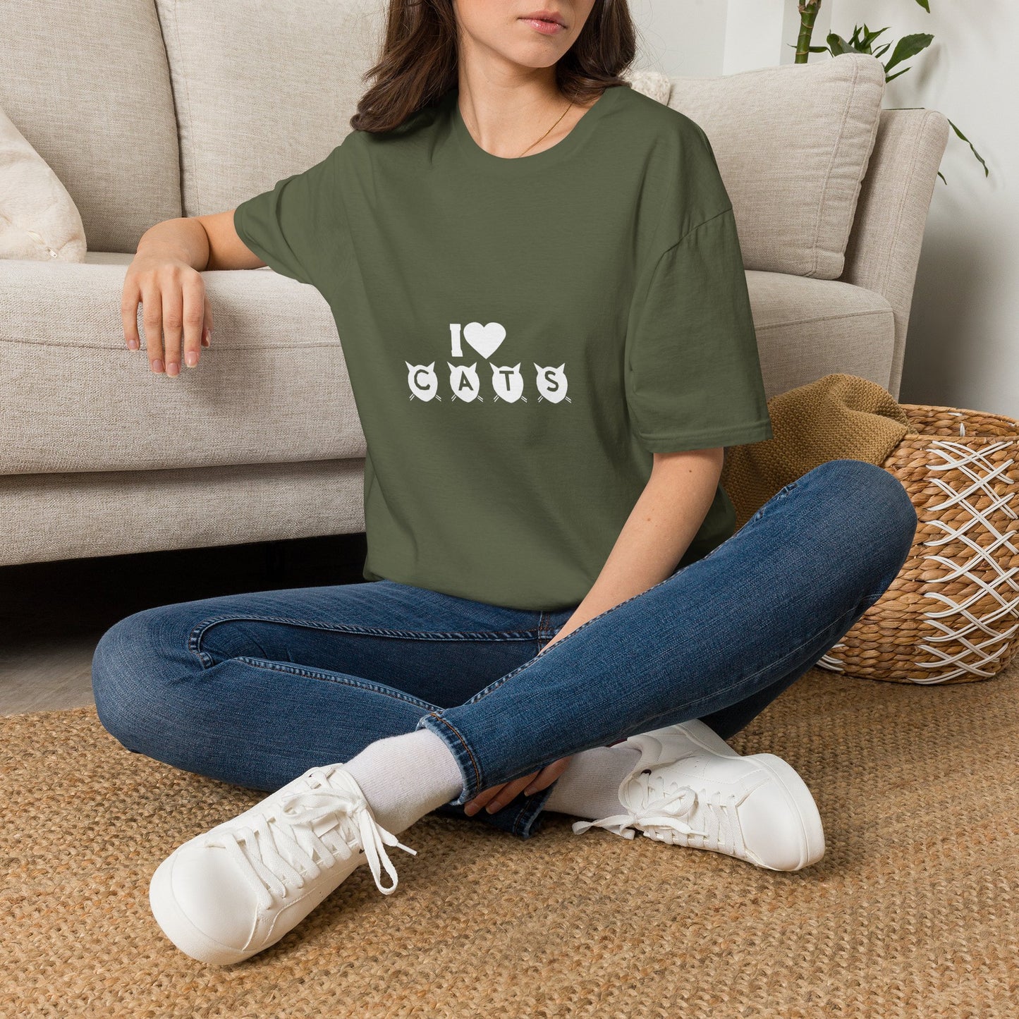 I  Cats T-Shirt – Cute Cat Silhouette Love Tee for Cat Lovers