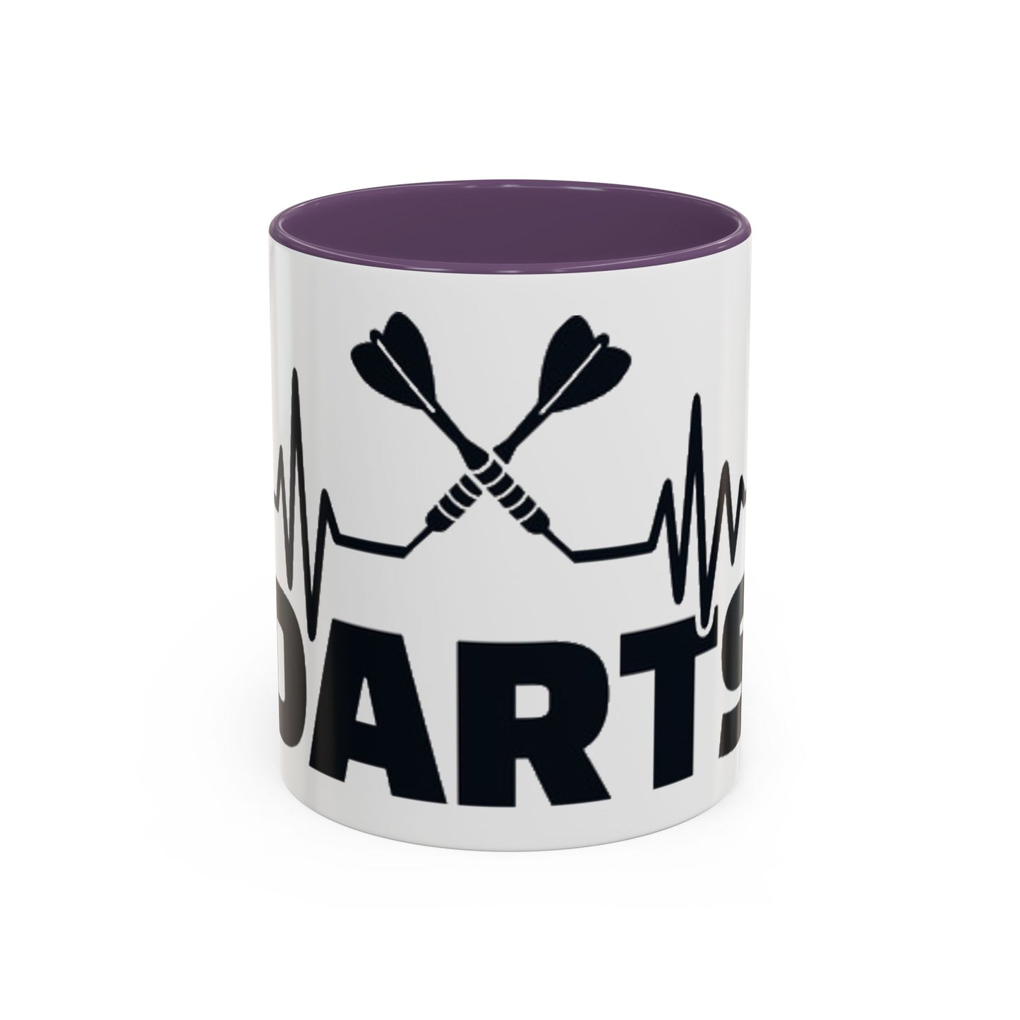 Darts Heartbeat Accent Coffee Mug — Darts Player Gift (310 ml)