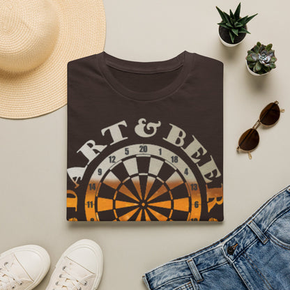 Dart & Beer Junkie T-Shirt — Retro Dartboard Pub Game Tee