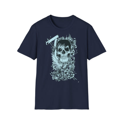 Skull Floral Tee — Gothic Skull with Flowers Graphic T-Shirt