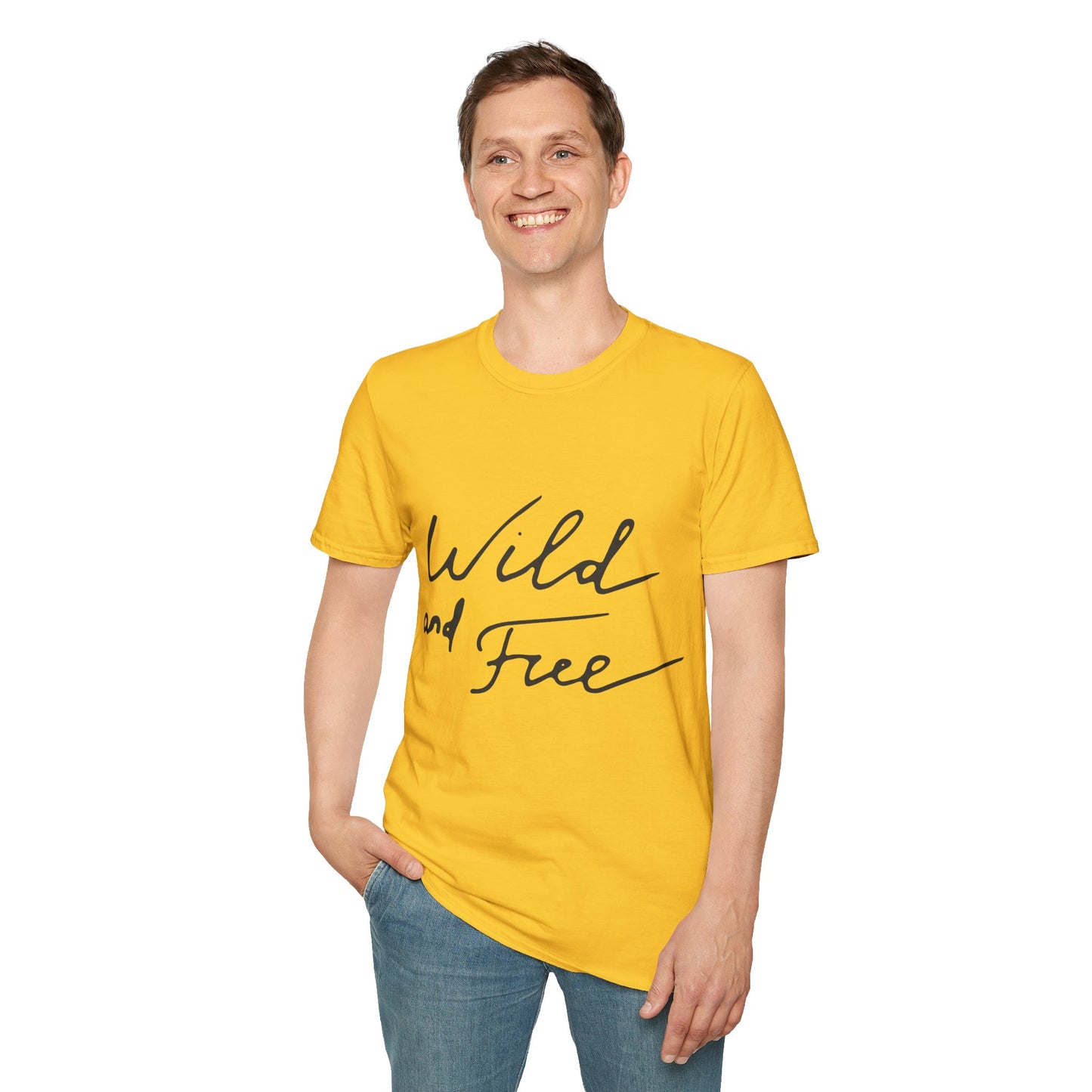 Wild and Free T-Shirt — Casual Script Tee for Adventurous Spirits