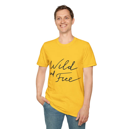 Wild and Free T-Shirt — Casual Script Tee for Adventurous Spirits