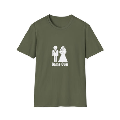 Game Over Wedding T‑Shirt — Funny Bride & Groom Engagement Shirt