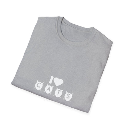I  Cats T-Shirt – Cute Cat Silhouette Love Tee for Cat Lovers