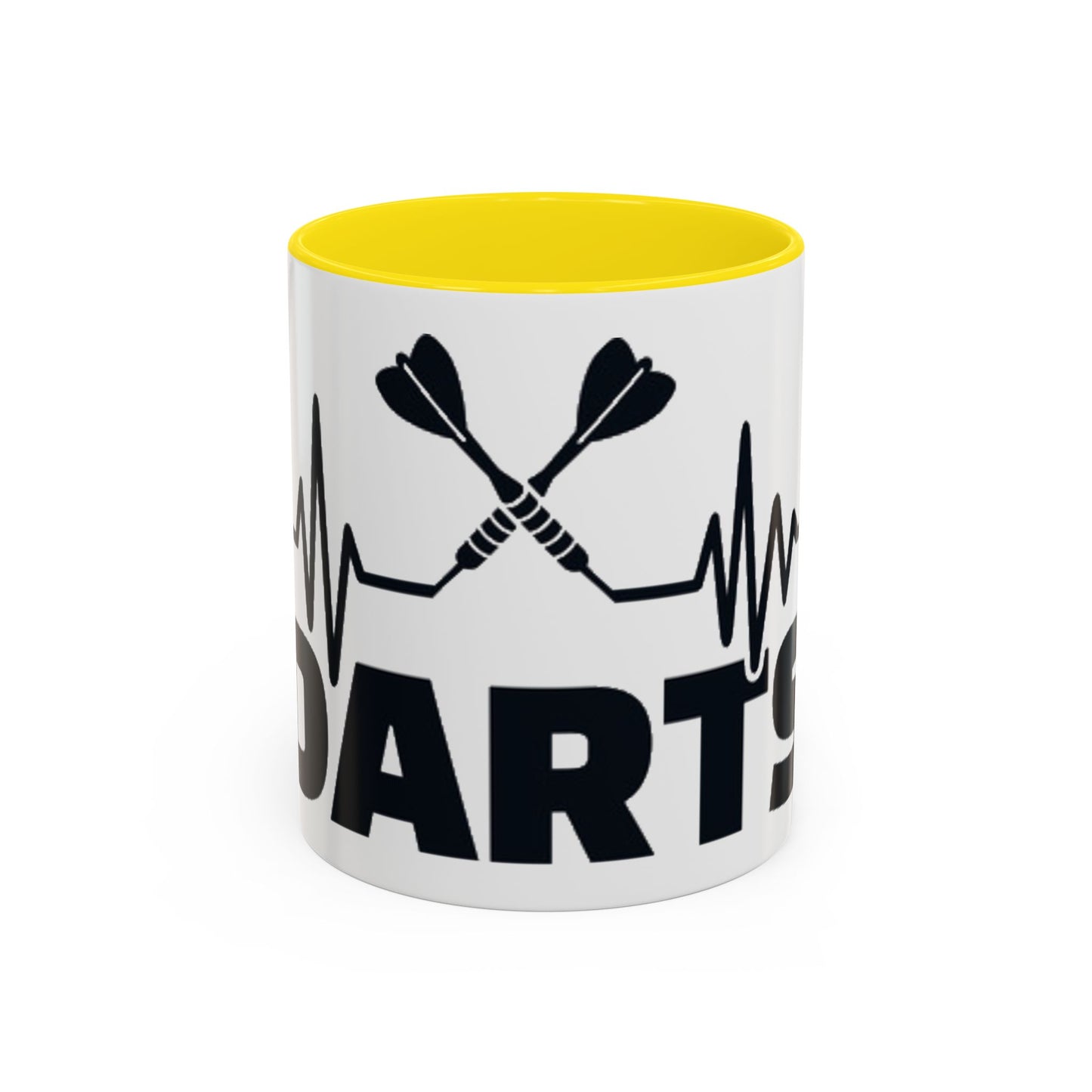 Darts Heartbeat Accent Coffee Mug — Darts Player Gift (310 ml)