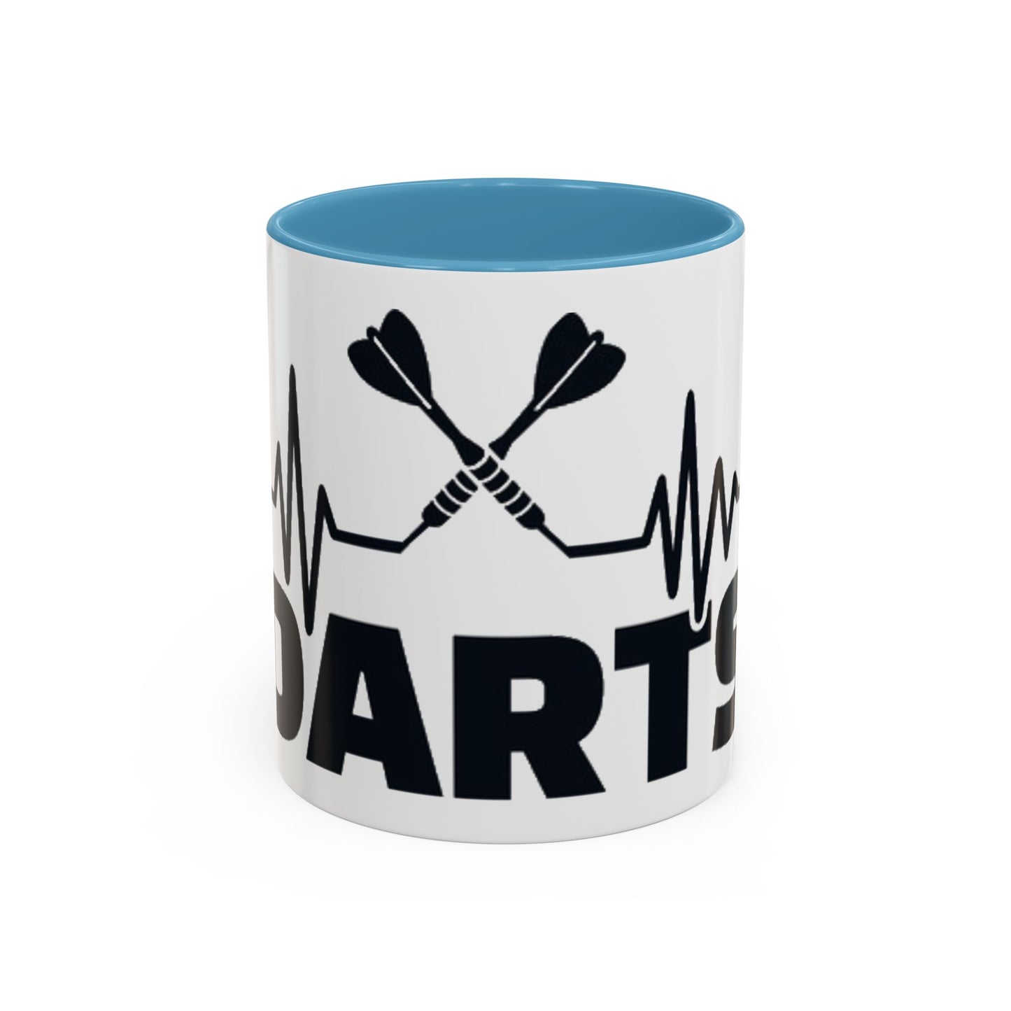 Darts Heartbeat Accent Coffee Mug — Darts Player Gift (310 ml)