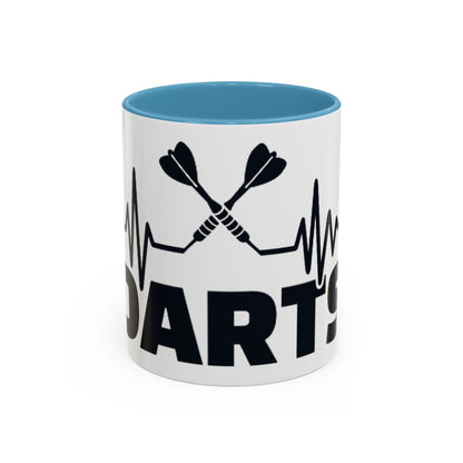 Darts Heartbeat Accent Coffee Mug — Darts Player Gift (310 ml)