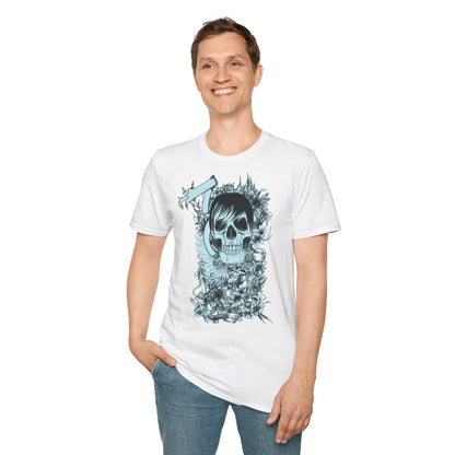 Skull Floral Tee — Gothic Skull with Flowers Graphic T-Shirt