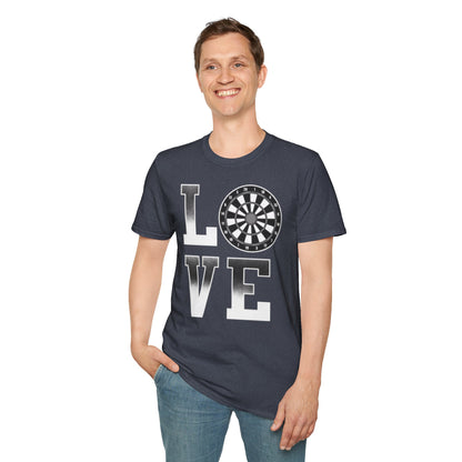 Darts Love T-Shirt — "LOVE" with Dartboard Graphic