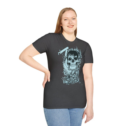 Skull Floral Tee — Gothic Skull with Flowers Graphic T-Shirt
