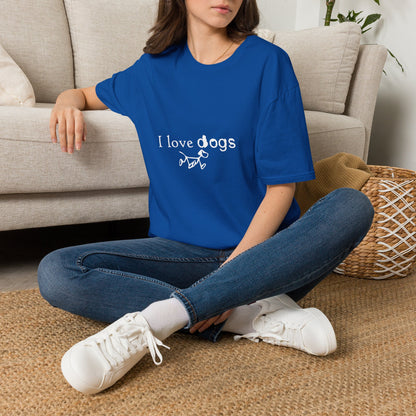 I Love Dogs T-Shirt – Cute Paw Print Graphic Tee for Dog Lovers
