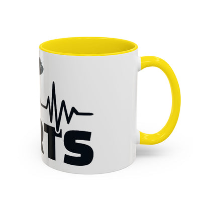 Darts Heartbeat Accent Coffee Mug — Darts Player Gift (310 ml)