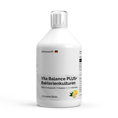 Vita Balance PLUS+  Bakterienkulturen - 33 vegane Lemon Shots - 500ml