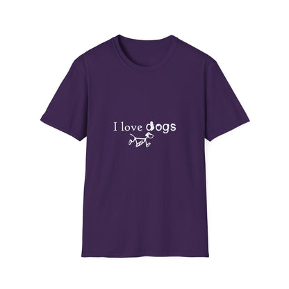 I Love Dogs T-Shirt – Cute Paw Print Graphic Tee for Dog Lovers