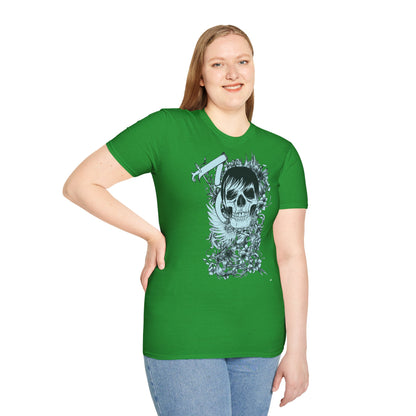 Skull Floral Tee — Gothic Skull with Flowers Graphic T-Shirt