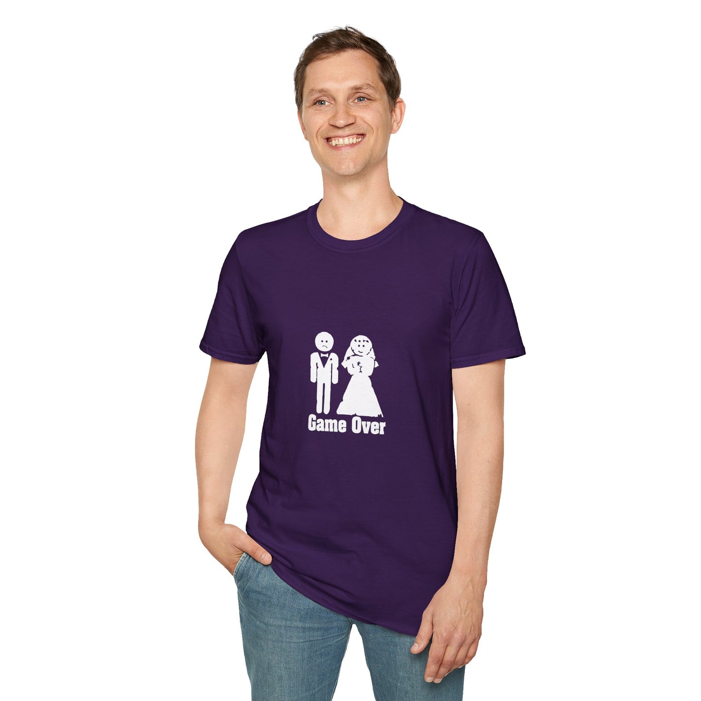 Game Over Wedding T‑Shirt — Funny Bride & Groom Engagement Shirt