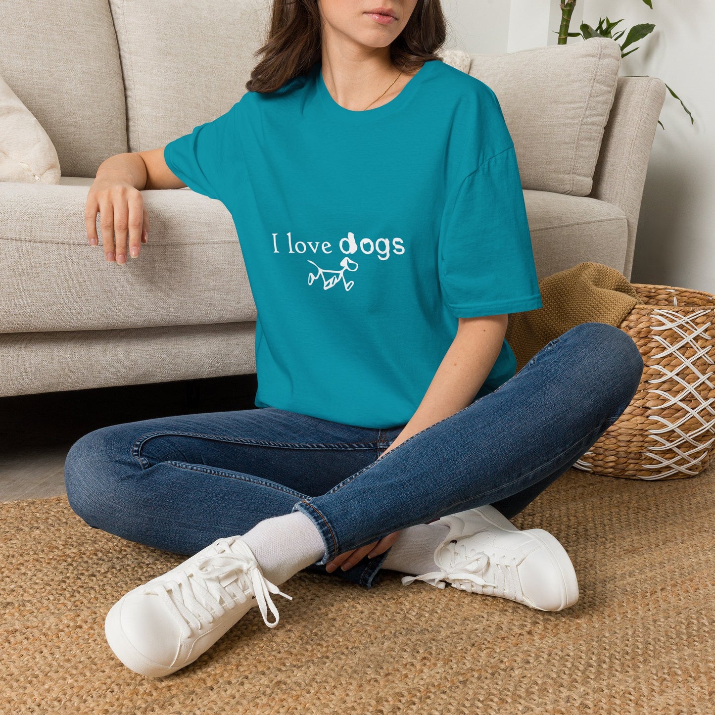 I Love Dogs T-Shirt – Cute Paw Print Graphic Tee for Dog Lovers