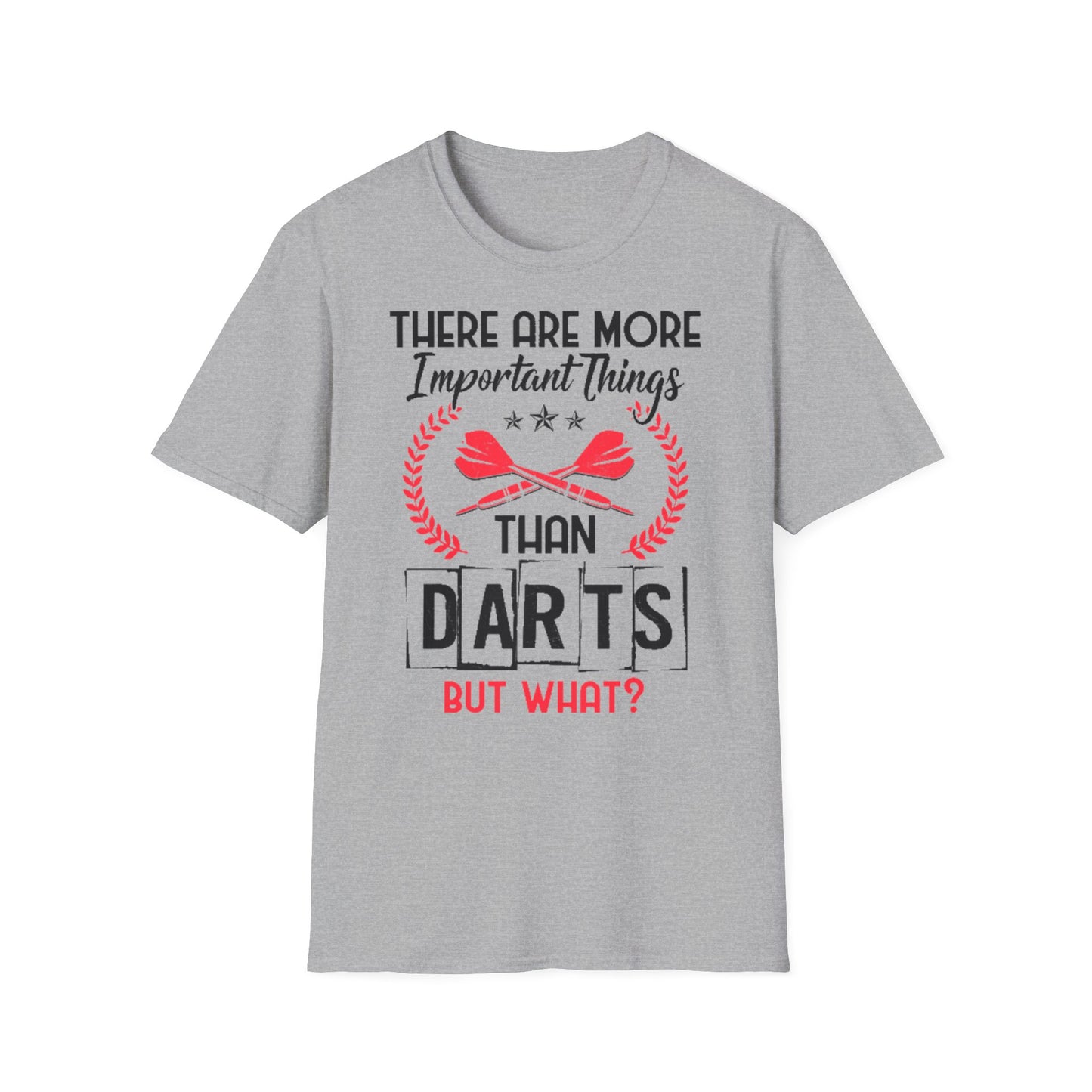 Darts T-Shirt — "There Are More Important Things Than Darts But What?"