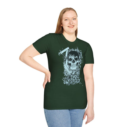 Skull Floral Tee — Gothic Skull with Flowers Graphic T-Shirt