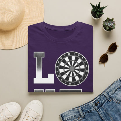 Darts Love T-Shirt — "LOVE" with Dartboard Graphic