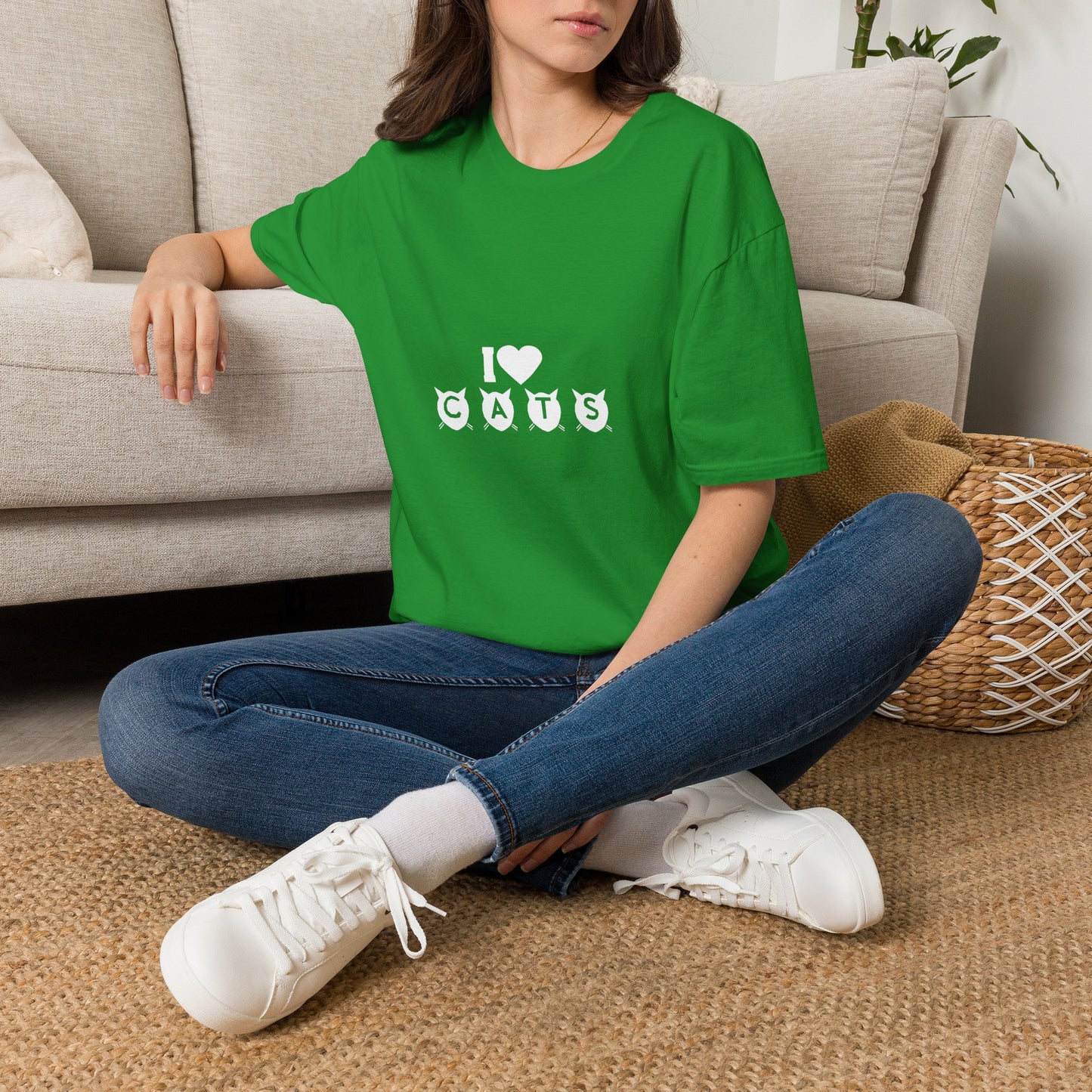 I  Cats T-Shirt – Cute Cat Silhouette Love Tee for Cat Lovers