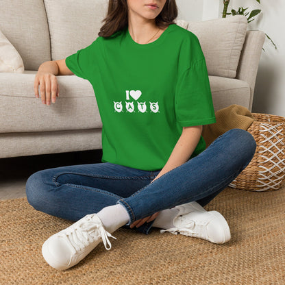 I  Cats T-Shirt – Cute Cat Silhouette Love Tee for Cat Lovers