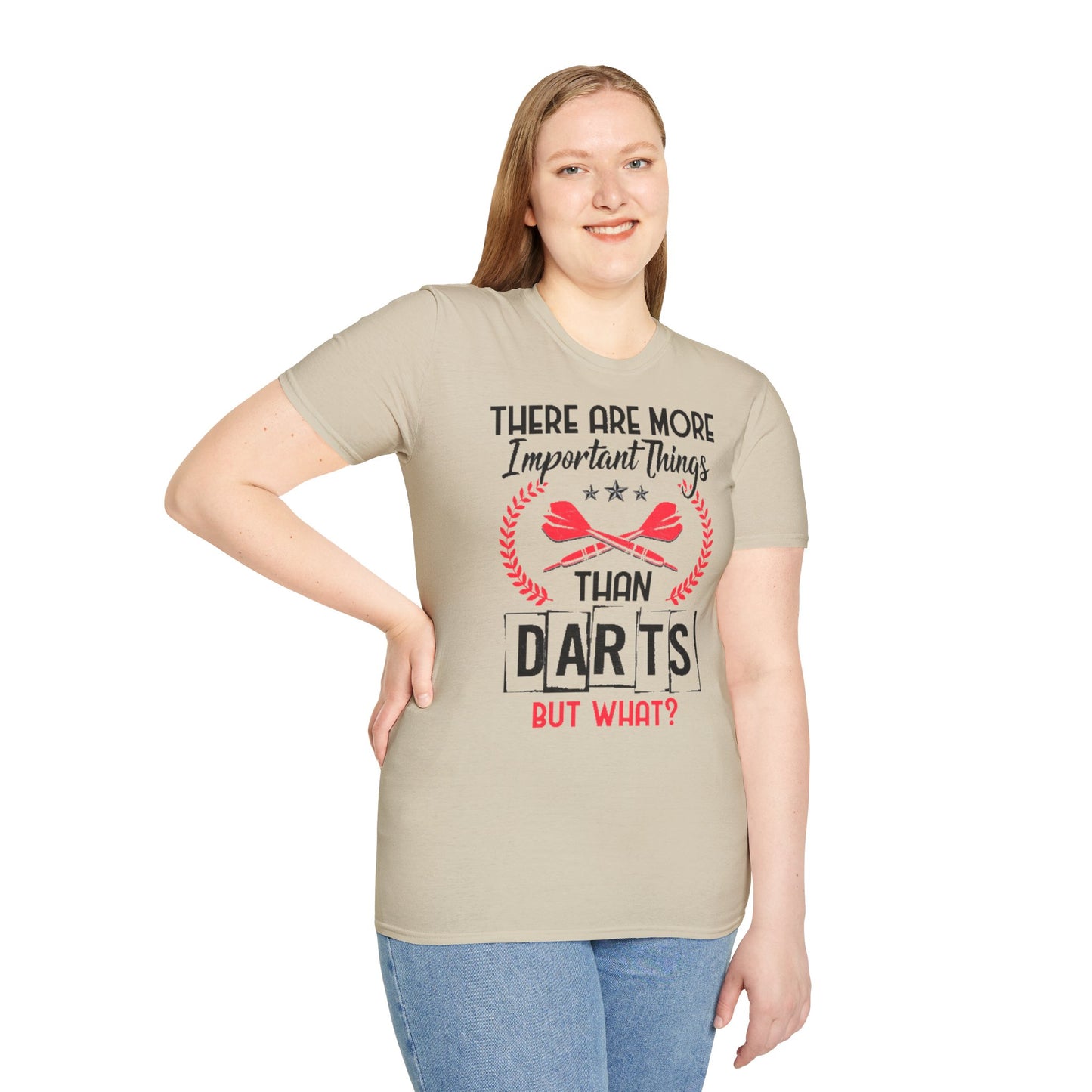 Darts T-Shirt — "There Are More Important Things Than Darts But What?"