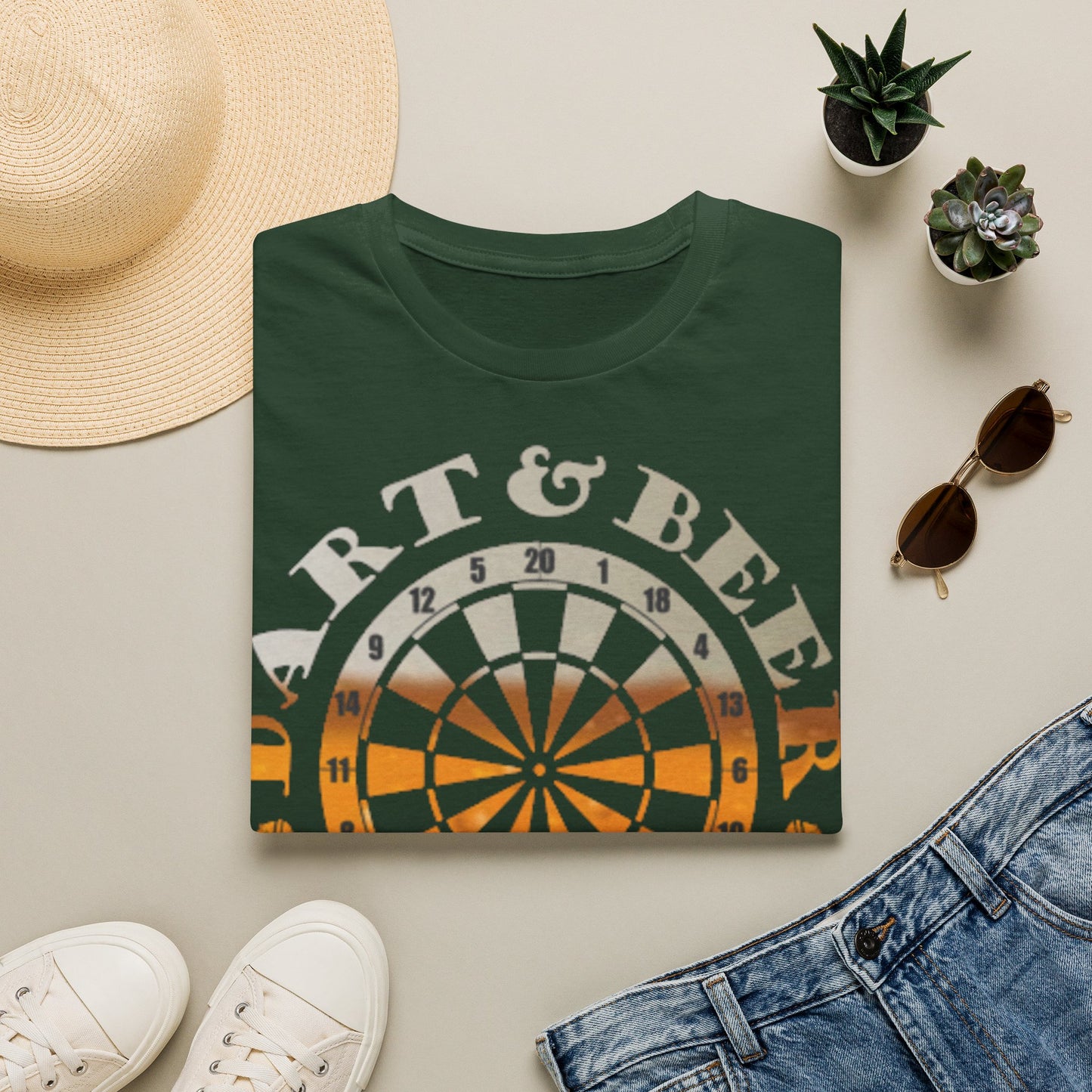 Dart & Beer Junkie T-Shirt — Retro Dartboard Pub Game Tee