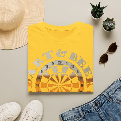 Dart & Beer Junkie T-Shirt — Retro Dartboard Pub Game Tee