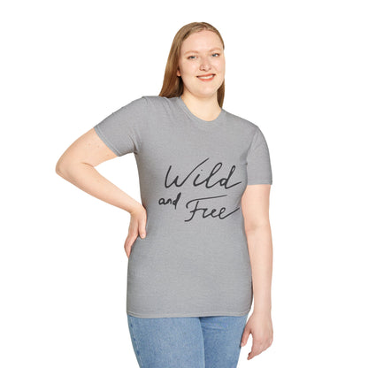 Wild and Free T-Shirt — Casual Script Tee for Adventurous Spirits