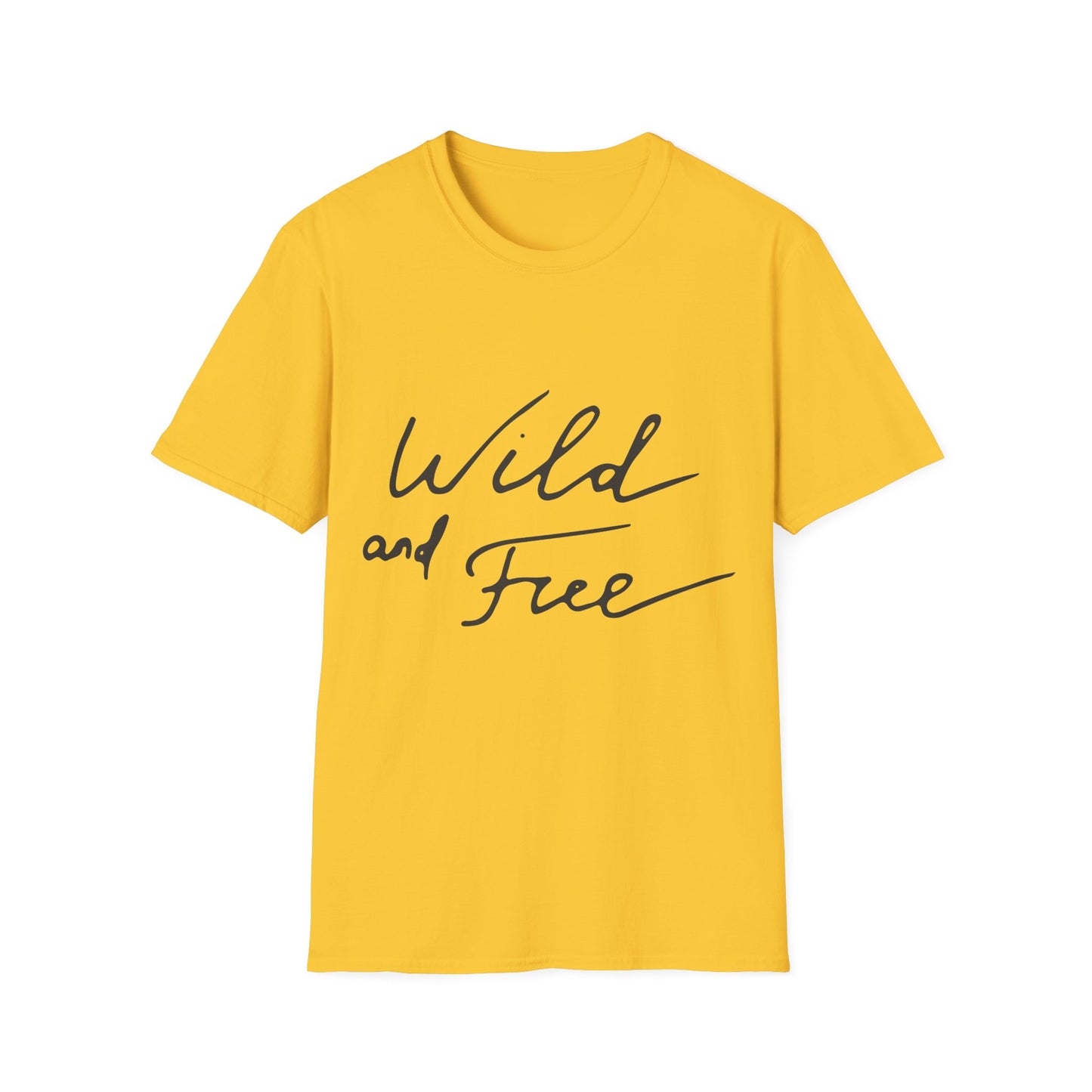 Wild and Free T-Shirt — Casual Script Tee for Adventurous Spirits