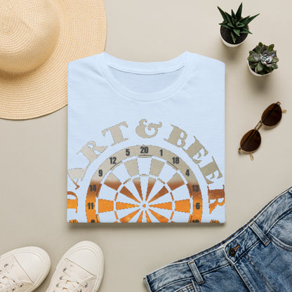 Dart & Beer Junkie T-Shirt — Retro Dartboard Pub Game Tee
