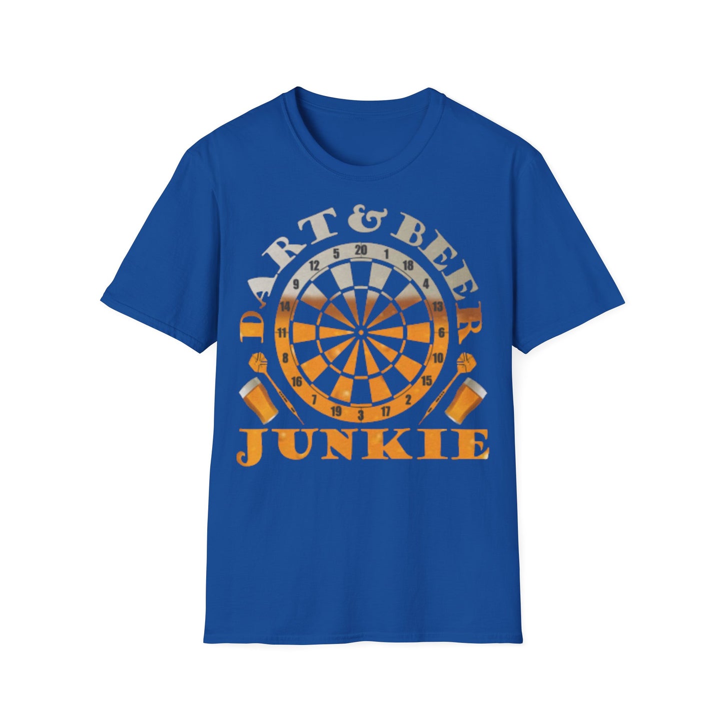 Dart & Beer Junkie T-Shirt — Retro Dartboard Pub Game Tee