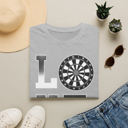 Darts Love T-Shirt — "LOVE" with Dartboard Graphic