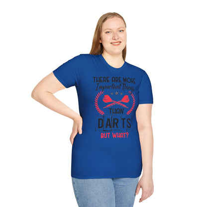 Darts T-Shirt — "There Are More Important Things Than Darts But What?"