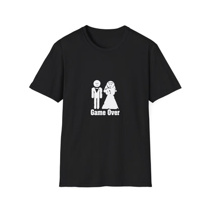 Game Over Wedding T‑Shirt — Funny Bride & Groom Engagement Shirt