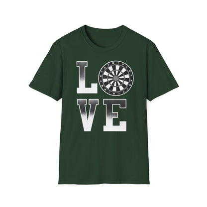 Darts Love T-Shirt — "LOVE" with Dartboard Graphic