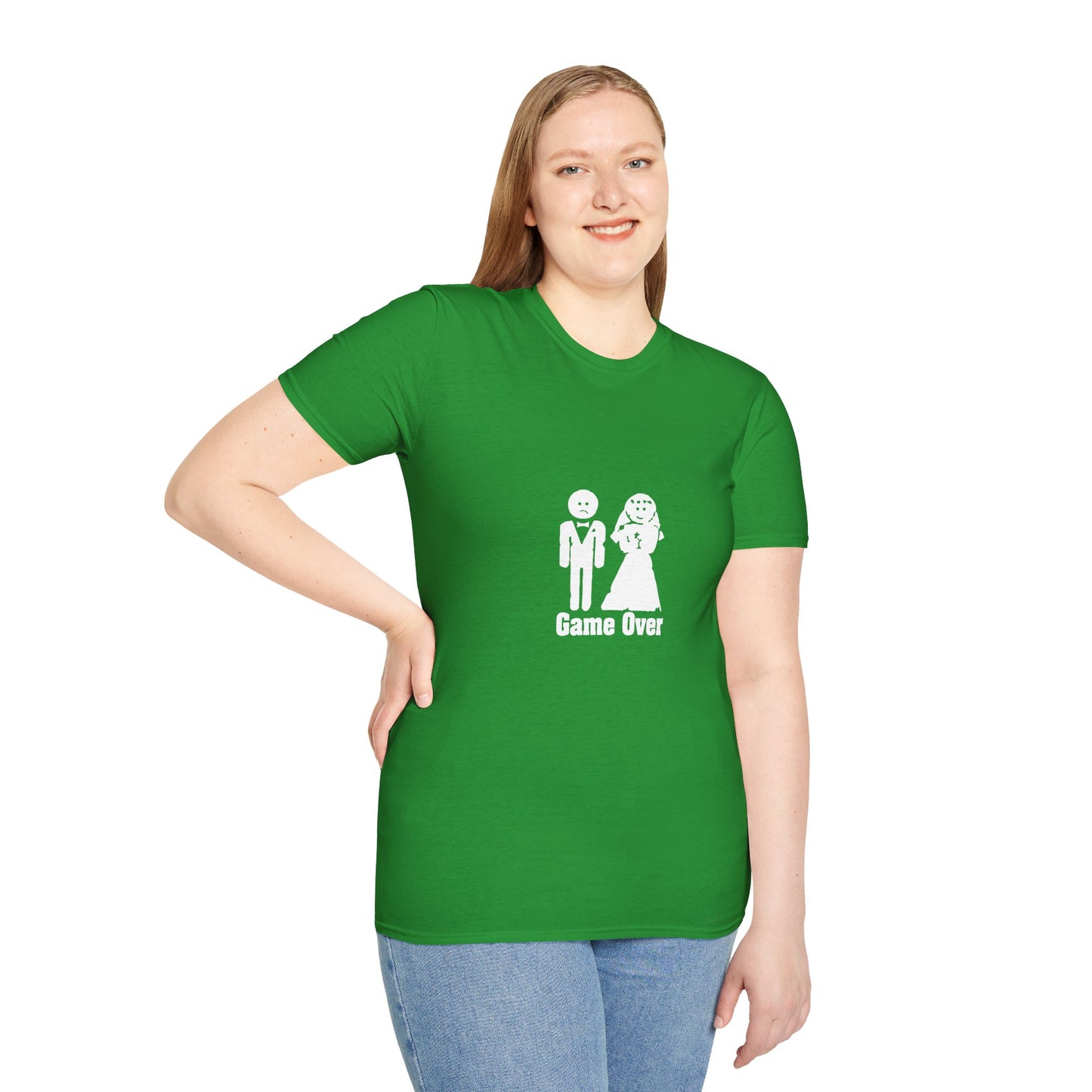 Game Over Wedding T‑Shirt — Funny Bride & Groom Engagement Shirt