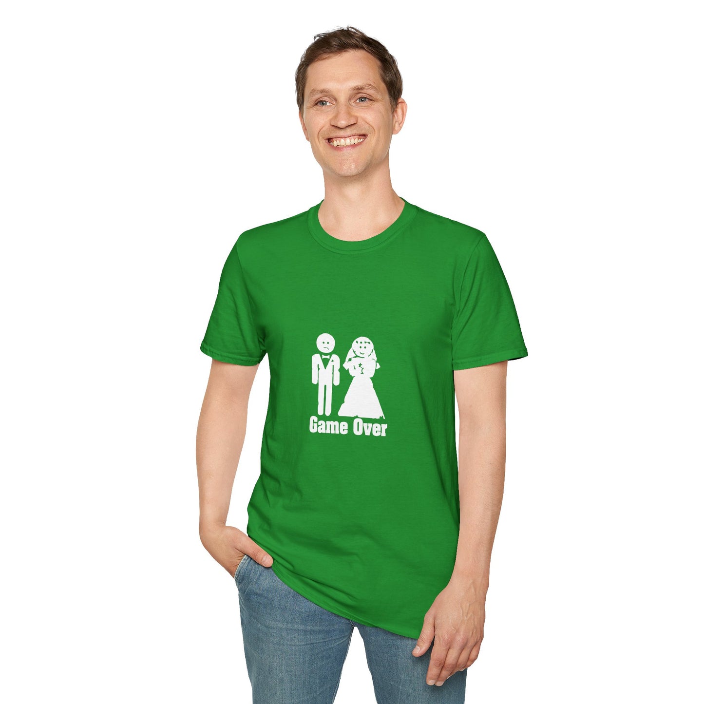 Game Over Wedding T‑Shirt — Funny Bride & Groom Engagement Shirt
