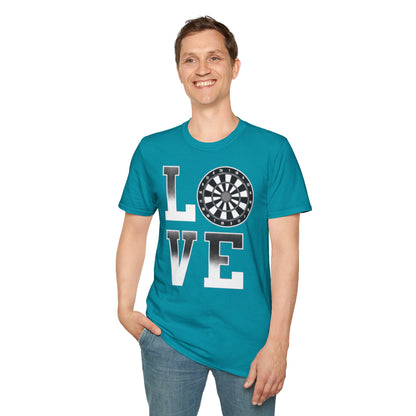 Darts Love T-Shirt — "LOVE" with Dartboard Graphic