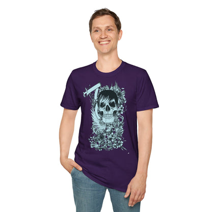 Skull Floral Tee — Gothic Skull with Flowers Graphic T-Shirt