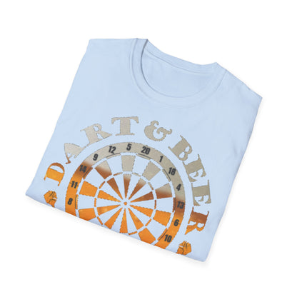 Dart & Beer Junkie T-Shirt — Retro Dartboard Pub Game Tee