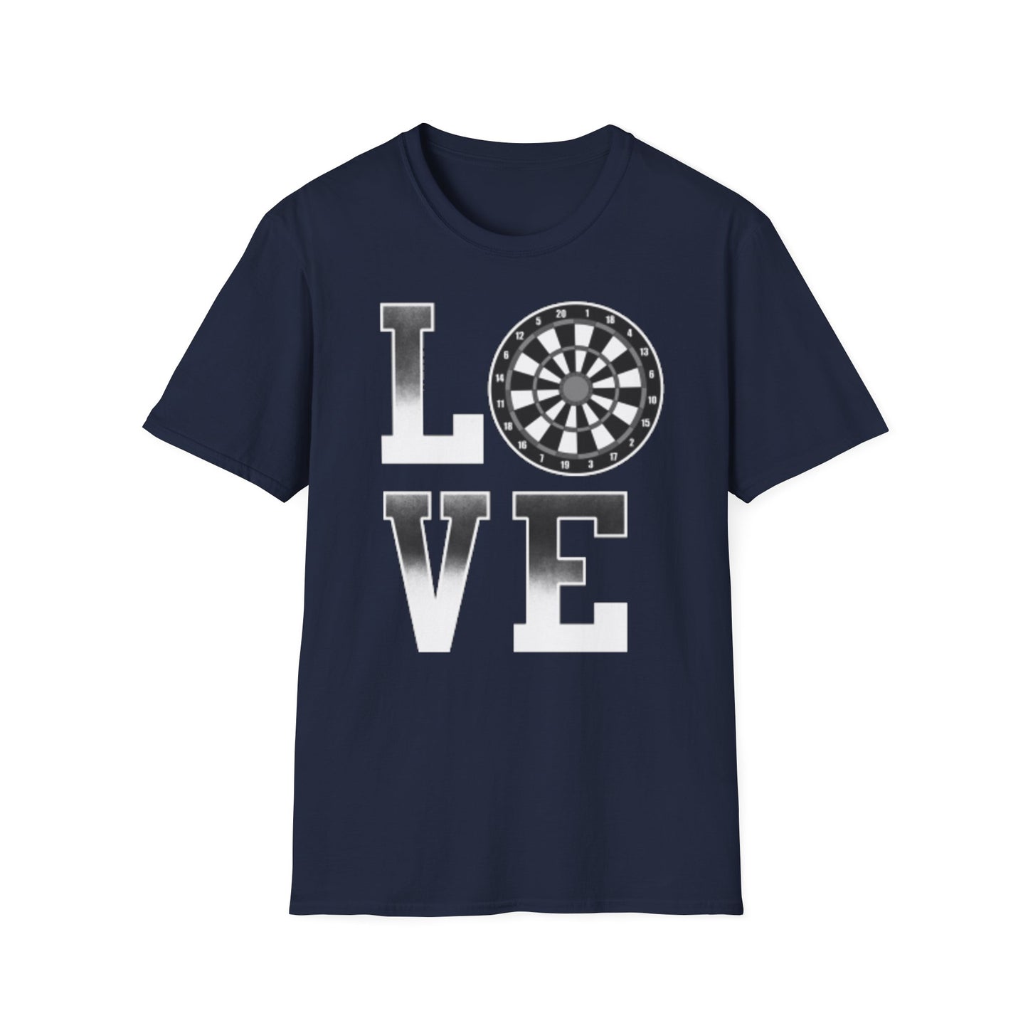 Darts Love T-Shirt — "LOVE" with Dartboard Graphic