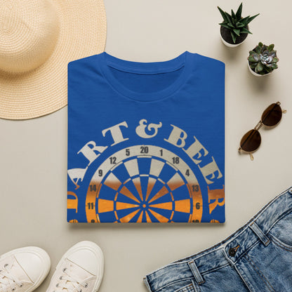 Dart & Beer Junkie T-Shirt — Retro Dartboard Pub Game Tee