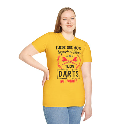 Darts T-Shirt — "There Are More Important Things Than Darts But What?"