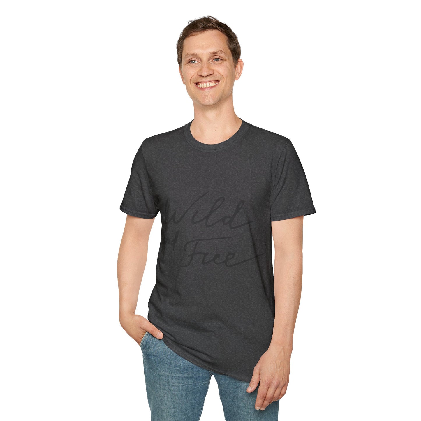 Wild and Free T-Shirt — Casual Script Tee for Adventurous Spirits