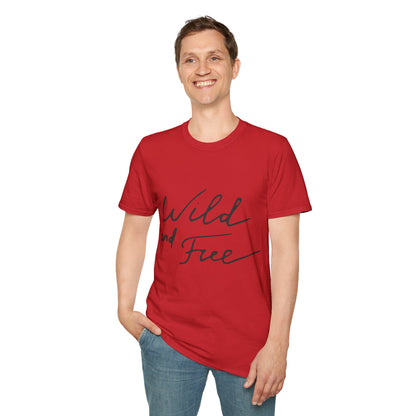 Wild and Free T-Shirt — Casual Script Tee for Adventurous Spirits